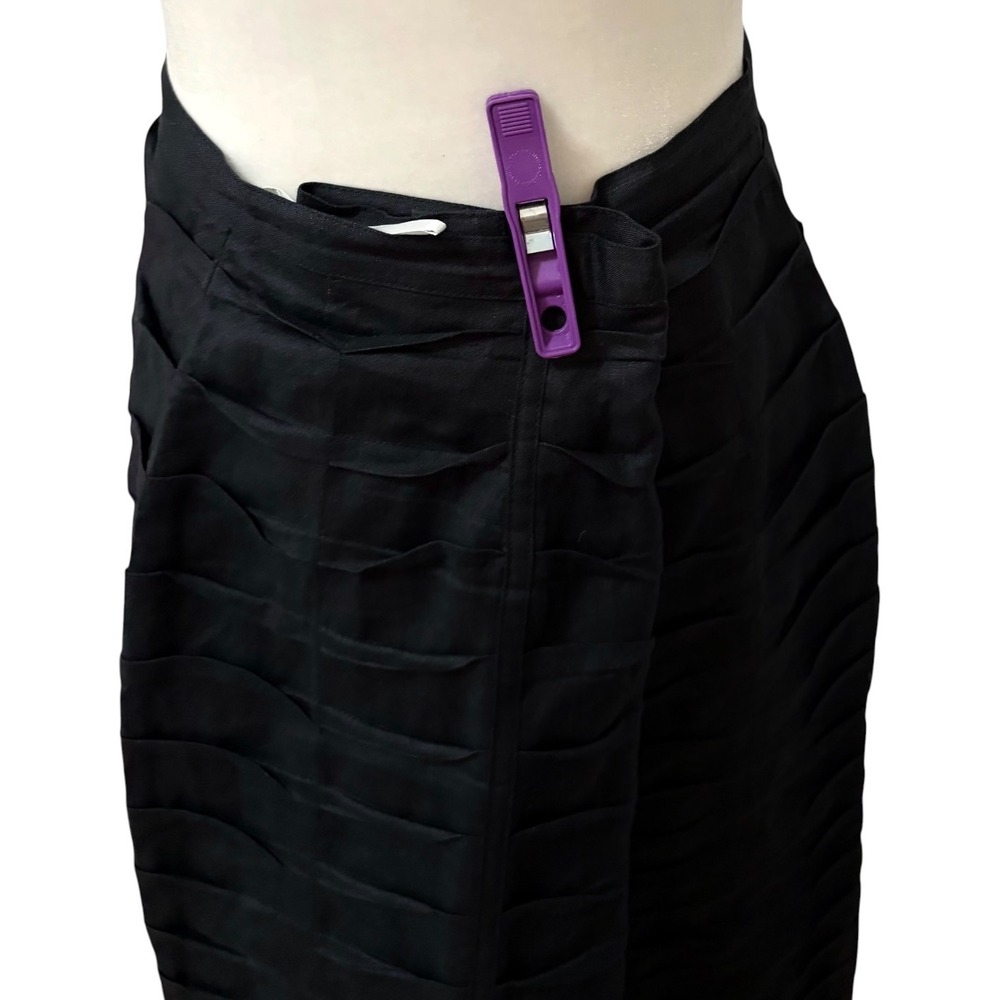 JSong Collection Black 100% Linen Textured Maxi Skirt Size 18 Plus Size Formal - Picture 7 of 8
